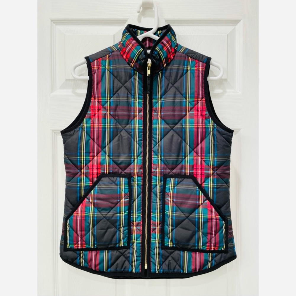 J Crew Plaid Puffer Vest